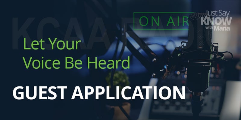 Guest application cta banner for radio show