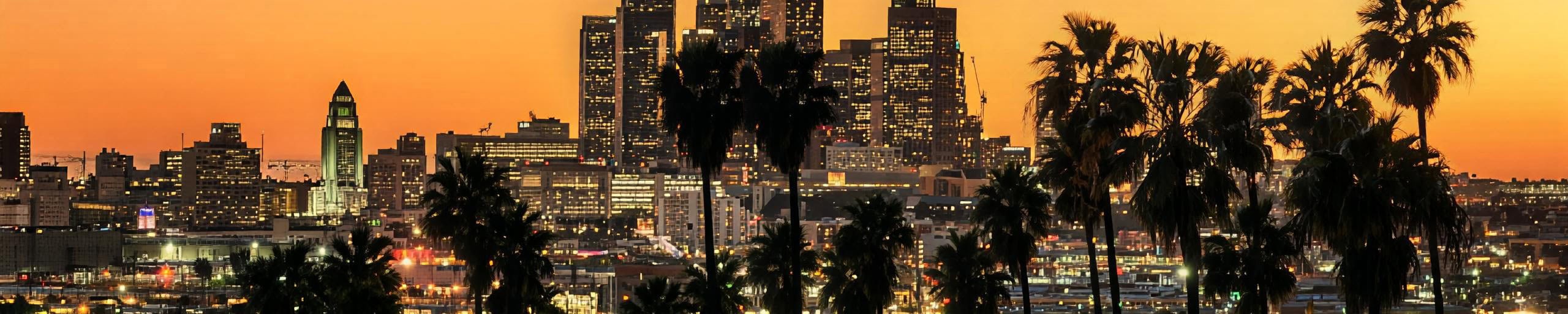 Los Angeles skyline at sunset